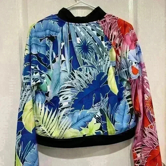 Nike Jacket Sz M Tropical Print Multicolored femme - Picture 4 of 6